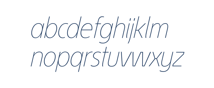 EconoSansRed-36ThinItalic Lowercase