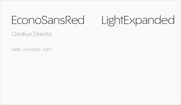EconoSansRed-43LightExpanded Business Card