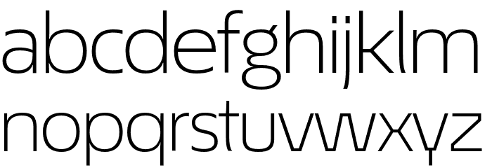 EconoSansRed-43LightExpanded Font LOWERCASE