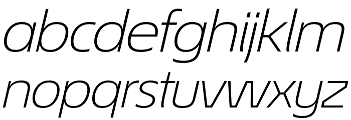 EconoSansRed-44LightExpIta Font LOWERCASE