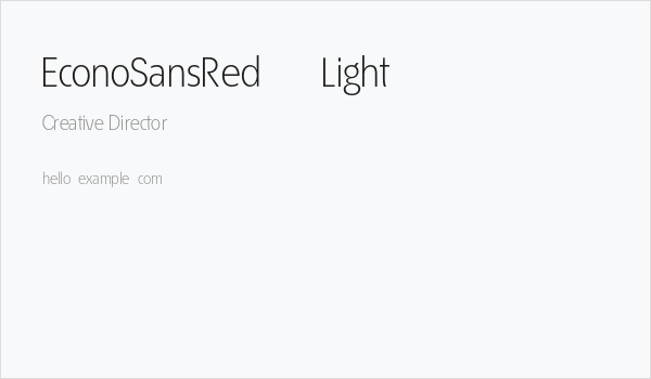 EconoSansRed-45Light Business Card