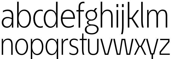 EconoSansRed-45Light Font LOWERCASE