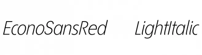 EconoSansRed-46LightItalic  フリーフォントのダウンロード