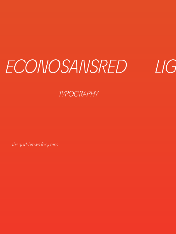 EconoSansRed-46LightItalic Poster