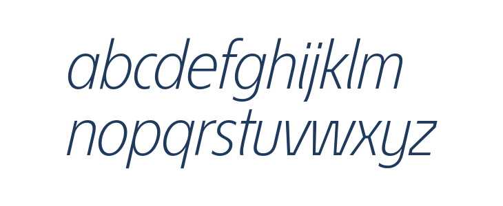 EconoSansRed-46LightItalic Lowercase