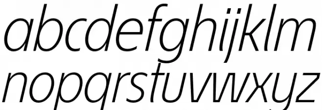 EconoSansRed-46LightItalic Font LOWERCASE