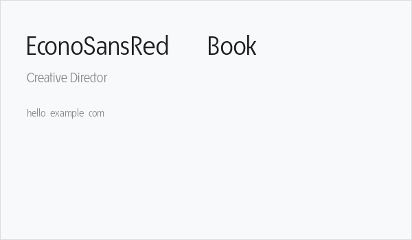 EconoSansRed-55Book Business Card