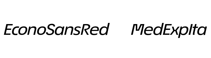 EconoSansRed-64MedExpIta  Free Fonts Download