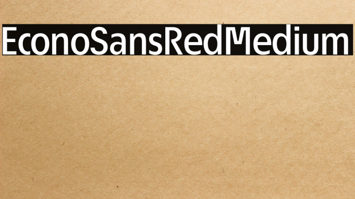 EconoSansRed-65Medium Example 1