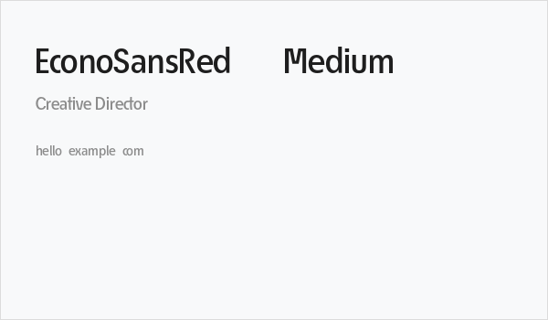 EconoSansRed-65Medium Business Card