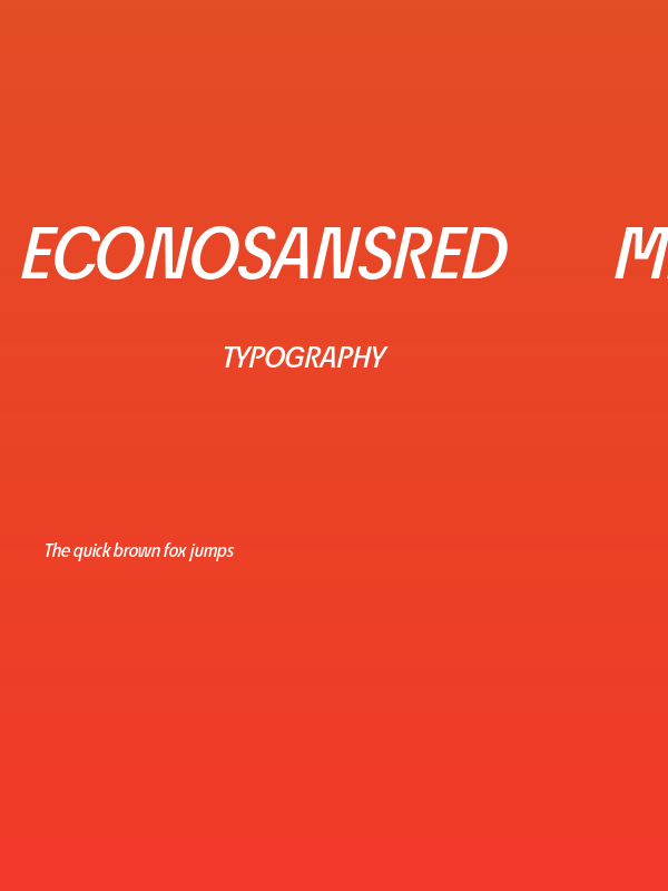 EconoSansRed-66MediumItalic Poster