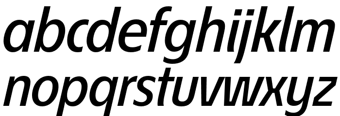 EconoSansRed-66MediumItalic Font LOWERCASE
