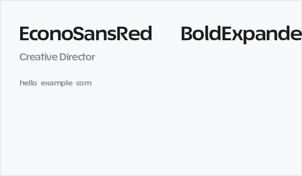 EconoSansRed-73BoldExpanded Business Card