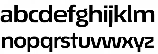 EconoSansRed-73BoldExpanded Caratteri MINUSCOLO