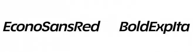 EconoSansRed-74BoldExpIta  Descarca Fonturi Gratis