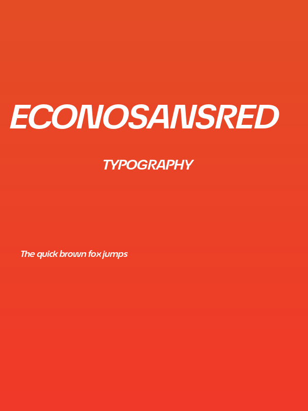 EconoSansRed-74BoldExpIta Poster