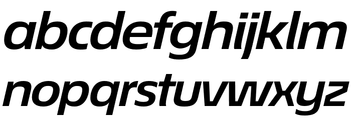 EconoSansRed-74BoldExpIta Font LOWERCASE
