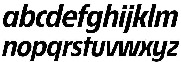 EconoSansRed-76BoldItalic Font LOWERCASE