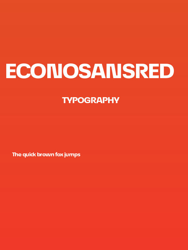 EconoSansRed-83HeavyExpanded Poster