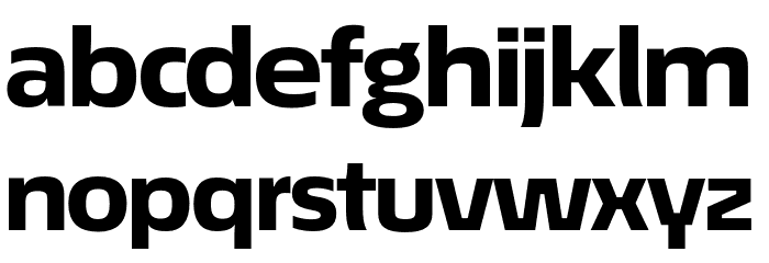 EconoSansRed-83HeavyExpanded Font LOWERCASE