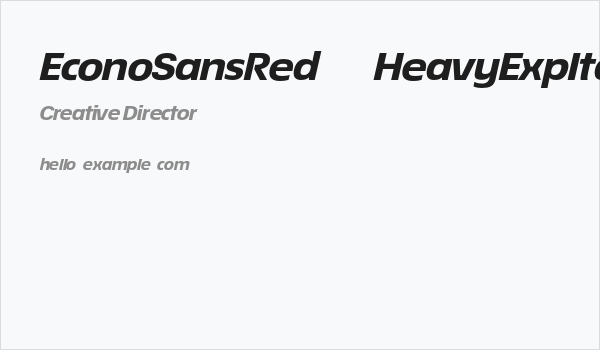 EconoSansRed-84HeavyExpIta Business Card