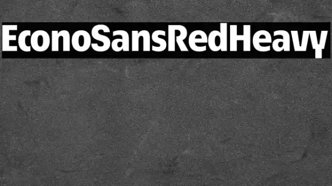 EconoSansRed-85Heavy Font examples