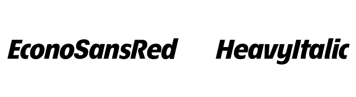 EconoSansRed-86HeavyItalic  Скачать бесплатные шрифты