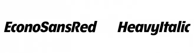 EconoSansRed-86HeavyItalic  Descarca Fonturi Gratis