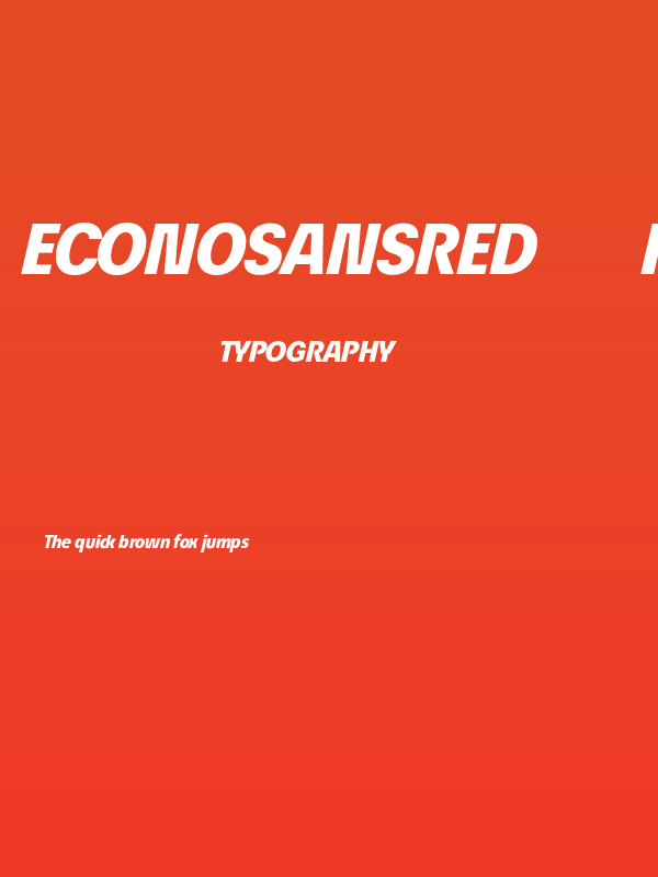 EconoSansRed-86HeavyItalic Poster