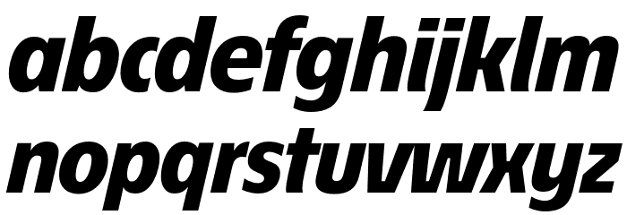 EconoSansRed-86HeavyItalic Font LOWERCASE