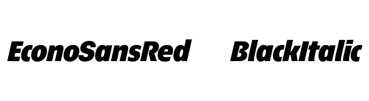EconoSansRed-96BlackItalic  免费字体下载