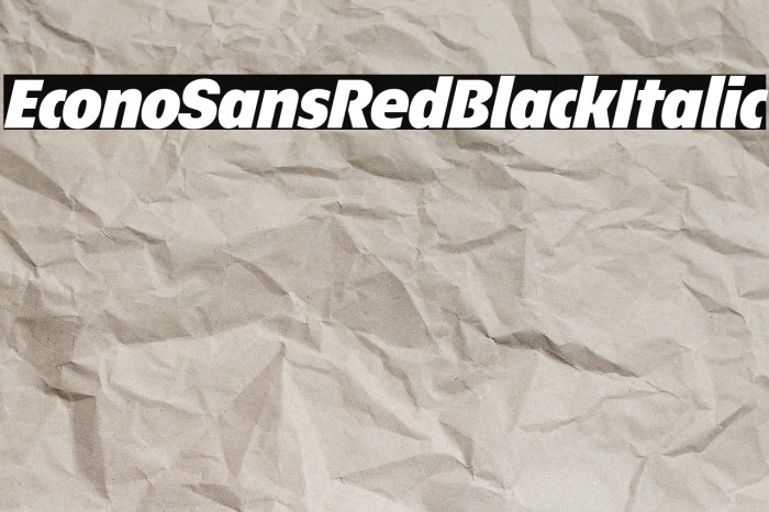 EconoSansRed-96BlackItalic Example 2