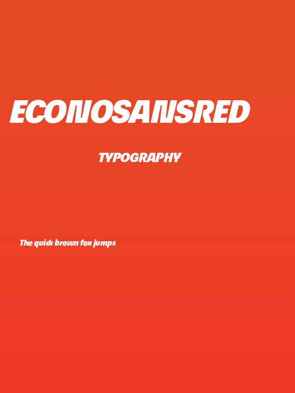 EconoSansRed-96BlackItalic Poster