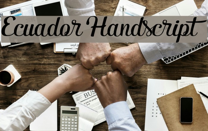 Ecuador Handscript Font examples
