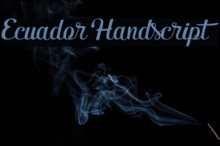 Ecuador Handscript Font examples