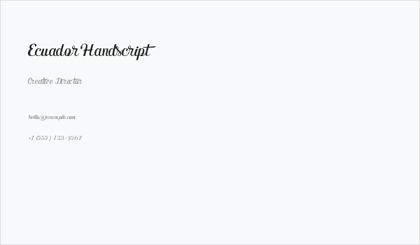 Ecuador Handscript Business Card