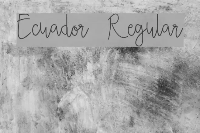 Ecuador Regular Font examples