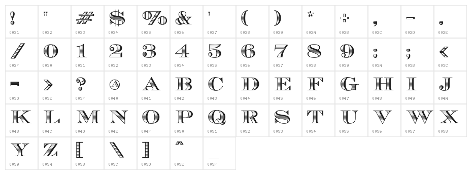 EcuyerDAX Character Map