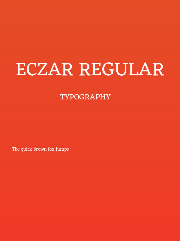 Eczar Regular Poster