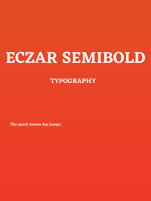 Eczar SemiBold Poster