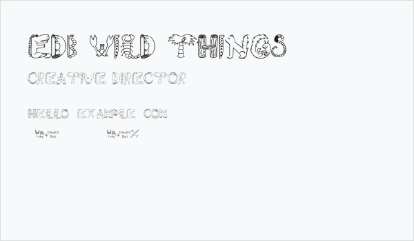 EDB Wild Things Business Card