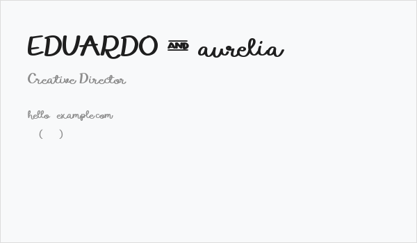 EDUARDO & aurelia Business Card