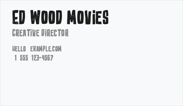Ed Wood Movies Business Card