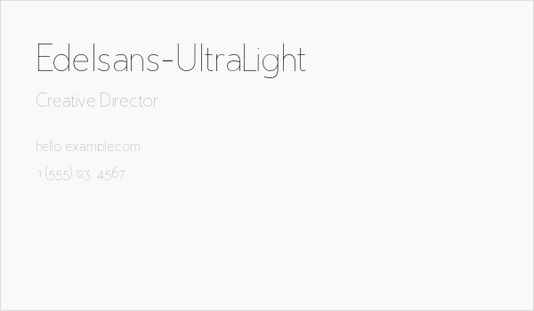 Edelsans-UltraLight Business Card