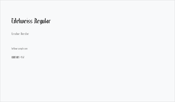 Edelweiss Regular Business Card