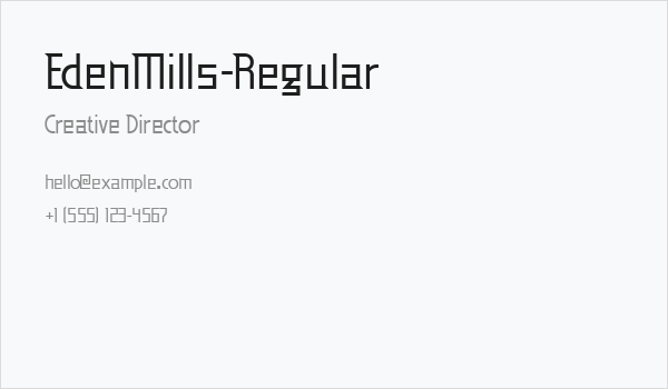 EdenMills-Regular Business Card