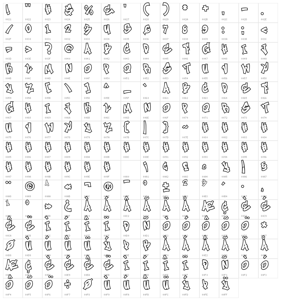 Edge Bolt Outline Outline Character Map