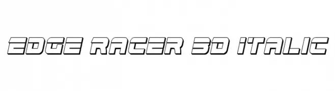 Edge Racer 3D Italic  नि: शुल्क फ़ॉन्ट्स डाउनलोड