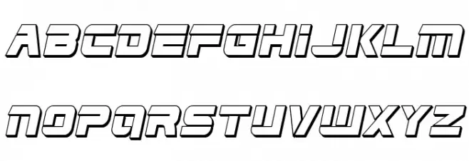 Edge Racer 3D Italic Fuentes MAYÚSCULAS