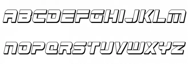 Edge Racer 3D Italic 字体 小写
